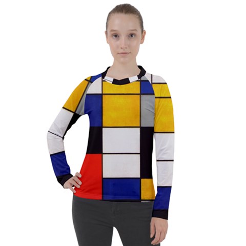 Composition A By Piet Mondrian Women s Pique Long Sleeve Tee by maximumstreetcouture