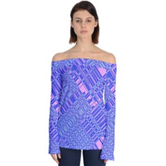 Root Humanity Barcode Purple Pink And Galuboi Off Shoulder Long Sleeve Top by WetdryvacsLair