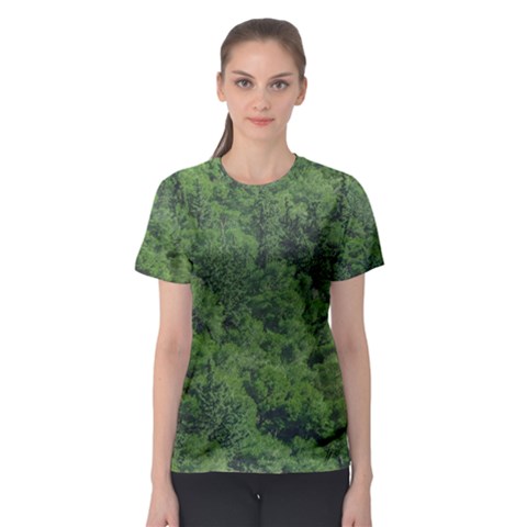 Leafy Forest Landscape Photo Women s Sport Mesh Tee by dflcprintsclothing