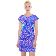 Root Humanity Bar And Qr Code Combo In Purple And Blue Cap Sleeve Bodycon Dress by WetdryvacsLair