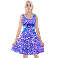 Root Humanity Bar And Qr Code Combo In Purple And Blue Reversible Velvet Sleeveless Dress by WetdryvacsLair