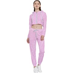 Jubilee Pink Cropped Zip Up Lounge Set by PatternFactory