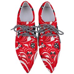 Folk Flowers Pattern  Pointed Oxford Shoes by Eskimos