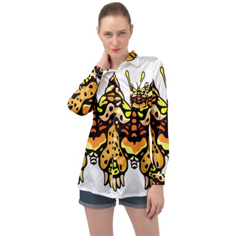 Bigcat Butterfly Long Sleeve Satin Shirt by IIPhotographyAndDesigns