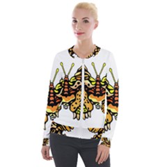 Bigcat Butterfly Velvet Zip Up Jacket by IIPhotographyAndDesigns