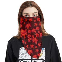 Red Oak And Maple Leaves Face Covering Bandana (triangle) by Daria3107