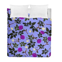 Purple Flower On Lilac Duvet Cover Double Side (full/ Double Size) by Daria3107