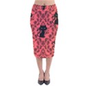Cat Pattern Velvet Midi Pencil Skirt View1