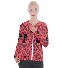 Cat Pattern Casual Zip Up Jacket by NerdySparkleGoth