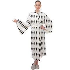 Athletic Running Graphic Silhouette Pattern Maxi Velour Kimono by dflcprintsclothing