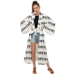 Athletic Running Graphic Silhouette Pattern Maxi Kimono by dflcprintsclothing