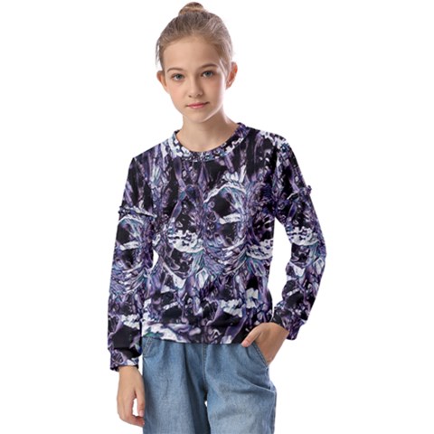 Unraveled Kids  Long Sleeve Tee With Frill  by MRNStudios