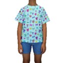 Bows on blue Kids  Short Sleeve Swimwear View1