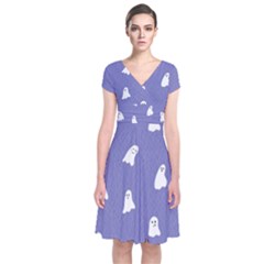 Ghost  Short Sleeve Front Wrap Dress by SychEva