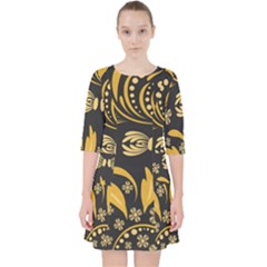 Folk Flowers Pattern Floral Surface Pocket Dress by Eskimos