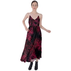 Red Abstraction Tie Back Maxi Dress by SychEva