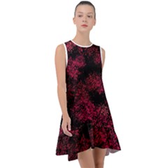 Red Abstraction Frill Swing Dress by SychEva