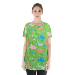 Funny Dinosaur Skirt Hem Sports Top by SychEva