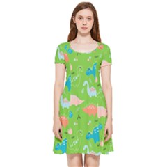 Funny Dinosaur Inside Out Cap Sleeve Dress by SychEva