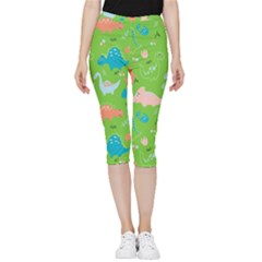 Funny Dinosaur Inside Out Lightweight Velour Capri Leggings  by SychEva