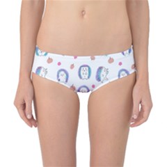 Cute And Funny Purple Hedgehogs On A White Background Classic Bikini Bottoms by SychEva