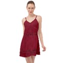 Black Splashes On Red Background Summer Time Chiffon Dress View1