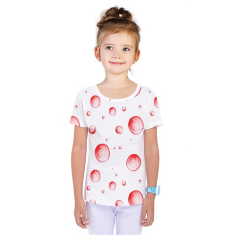 Red Drops On White Background Kids  One Piece Tee by SychEva