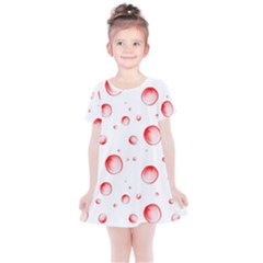 Red Drops On White Background Kids  Simple Cotton Dress by SychEva