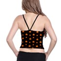 Halloween pumpkins pattern, witch hat Jack O  Lantern Spaghetti Strap Bra Top View2