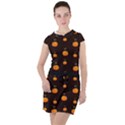 Halloween pumpkins pattern, witch hat Jack O  Lantern Drawstring Hooded Dress View1