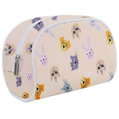 Funny Animal Faces With Glasses Cat Dog Hare Make Up Case (medium) by SychEva