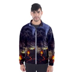 Landscape-volcano-eruption-lava Men s Windbreaker by Sudhe