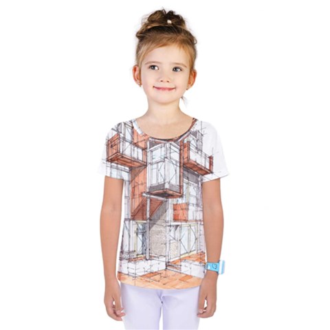 Rag-flats-onion-flats-llc-architecture-drawing Graffiti-architecture Kids  One Piece Tee by Sudhe