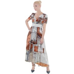 Rag-flats-onion-flats-llc-architecture-drawing Graffiti-architecture Button Up Short Sleeve Maxi Dress by Sudhe