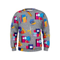 80s And 90s School Pattern Kids  Sweatshirt by NerdySparkleGoth