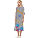 80s and 90s School Pattern Bow Sleeve Chiffon Midi Dress View2