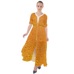 Beer Bubbles Pattern Waist Tie Boho Maxi Dress by Sudhe