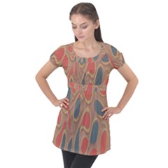 Background-abstract-non-seamless Puff Sleeve Tunic Top by Sudhe