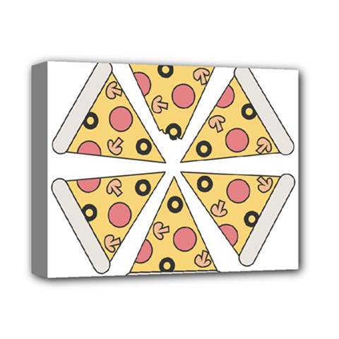 Pizza-slice-food-italian Deluxe Canvas 14  X 11  (stretched) by Sudhe