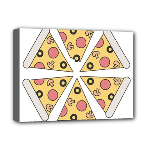 Pizza-slice-food-italian Deluxe Canvas 16  X 12  (stretched)  by Sudhe