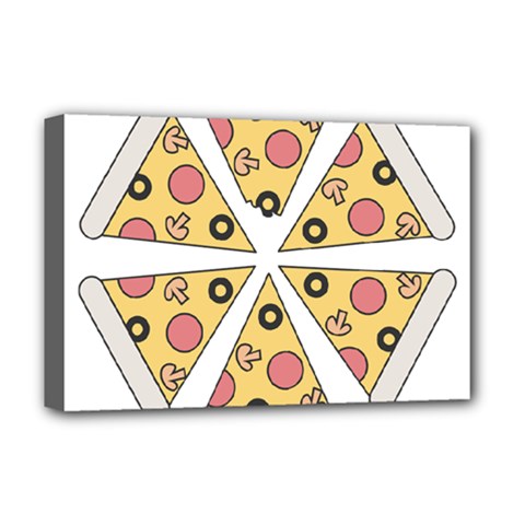 Pizza-slice-food-italian Deluxe Canvas 18  X 12  (stretched) by Sudhe