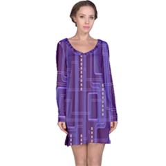 Background-non-seamless-pattern Long Sleeve Nightdress by Sudhe