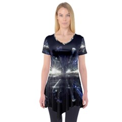 Cityscape-light-zoom-city-urban Short Sleeve Tunic  by Sudhe