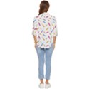 Multicolored Pencils And Erasers Women s Quarter Sleeve Pocket Shirt View4