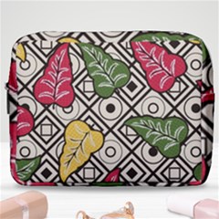 Leaves Foliage Batik Seamless Make Up Pouch (large) by Amaryn4rt