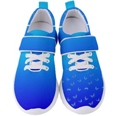 Butterflies At Blue, Two Color Tone Gradient Women s Velcro Strap Shoes by Casemiro