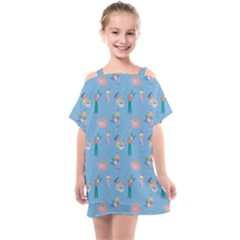 Beautiful Girls With Drinks Kids  One Piece Chiffon Dress by SychEva