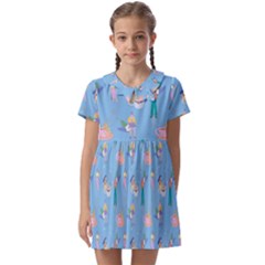 Beautiful Girls With Drinks Kids  Asymmetric Collar Dress by SychEva