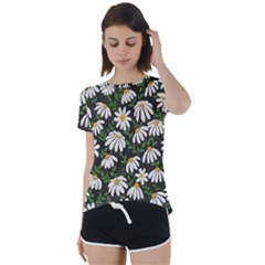 Floral Short Sleeve Foldover Tee by Sparkle