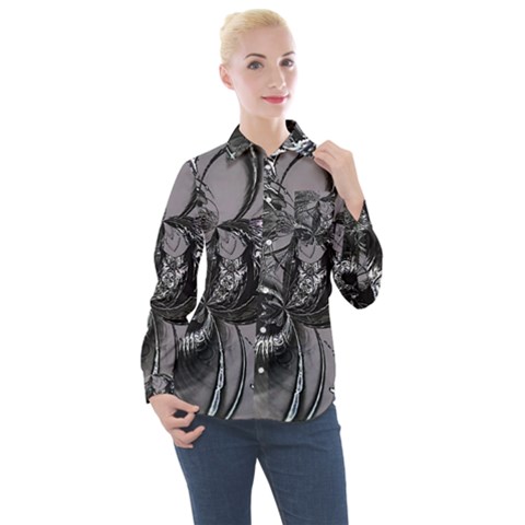 Satellite Women s Long Sleeve Pocket Shirt by MRNStudios